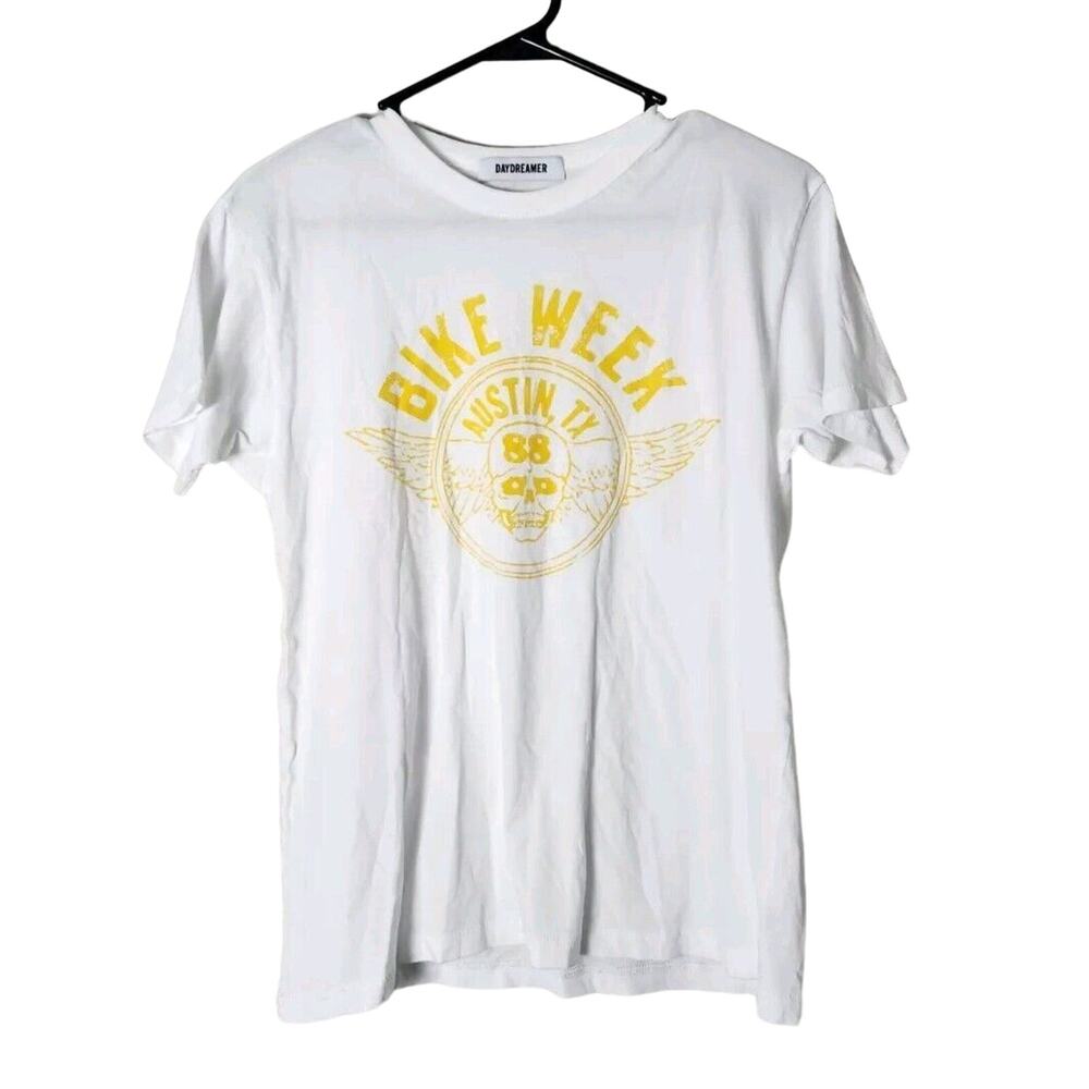 Daydreamer Bike Week 88 Ringer Tee T-Shirt Size Small White Short Sleeve